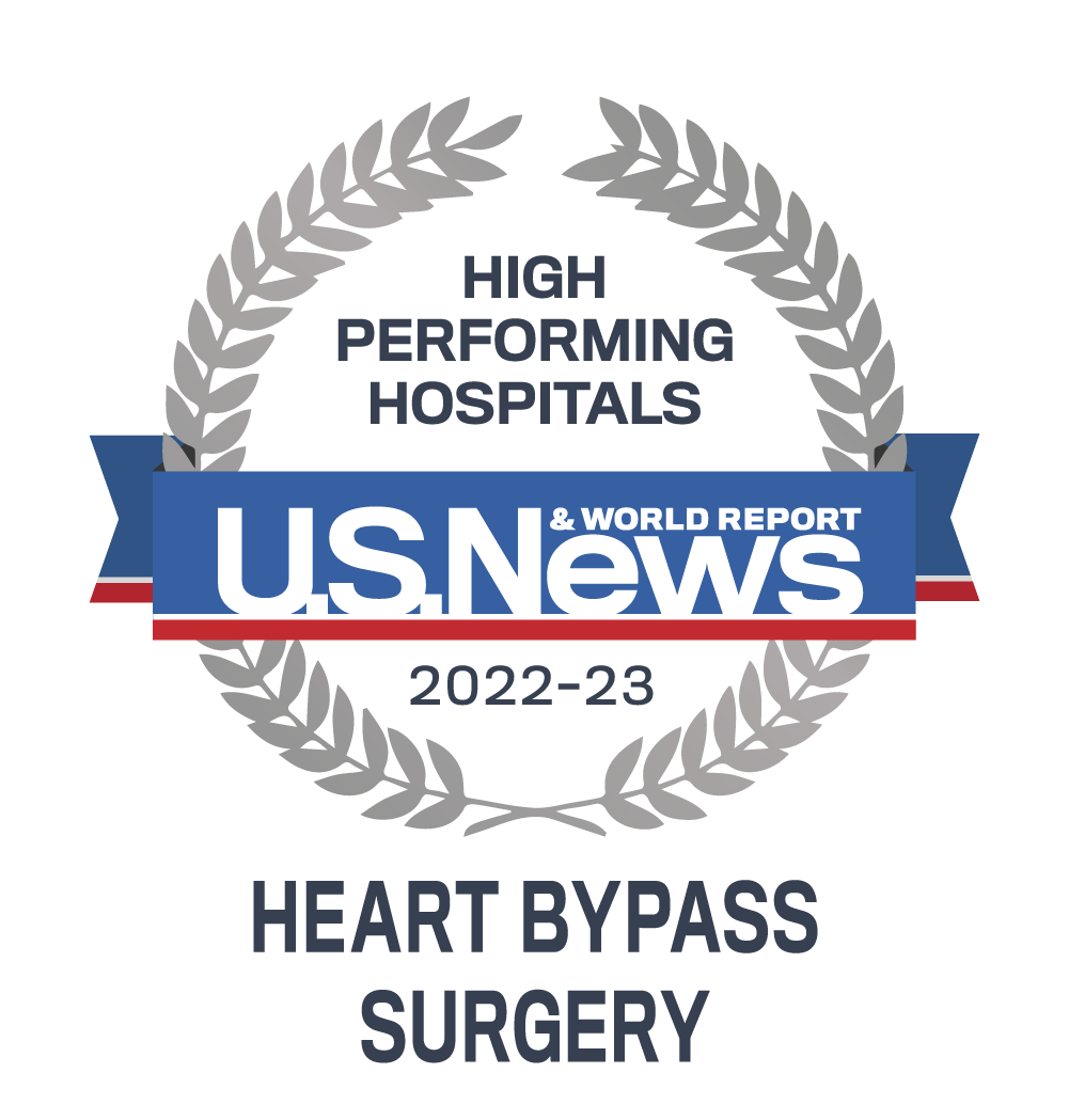 美国新闻与世界报道高绩效医院2022-23年会徽-心脏搭桥手术